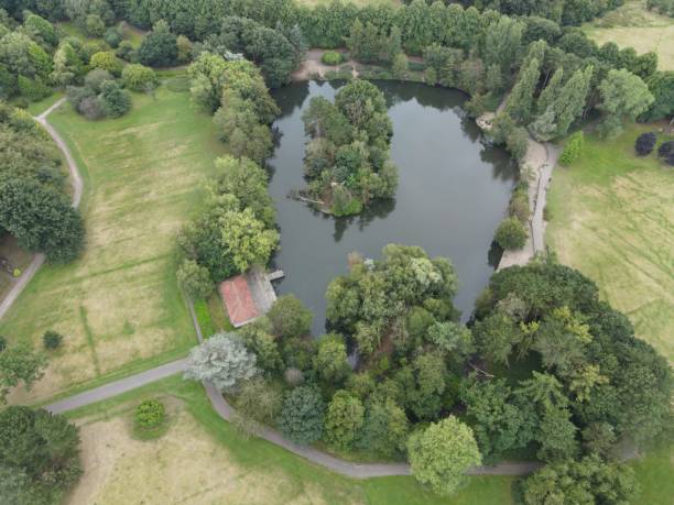 istock Aerial view of a boating pond 1446630572