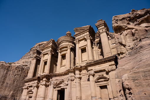 Ad Deir or the Monastery in Petra, Jordan also spelled ad-Dayr and el-Deir, a Monumental Nabatean Tomb