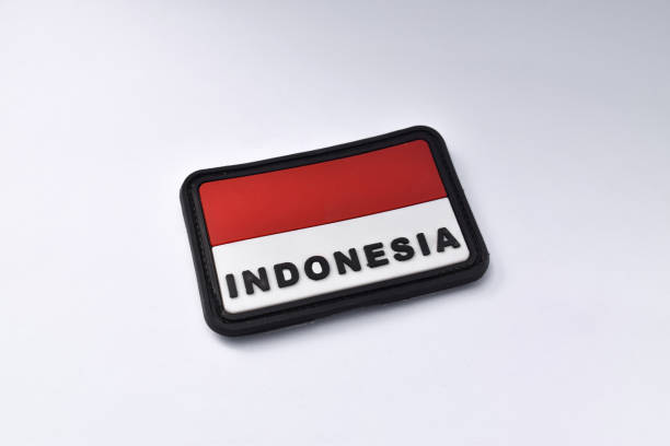 istock Indonesian flag patch isolated on white background. Can be detached 1446634143
