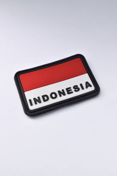 istock Indonesian flag patch isolated on white background. Can be detached 1446634149