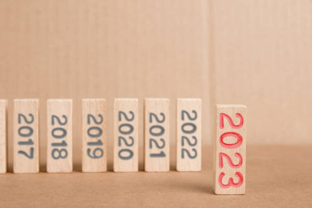 istock Wooden Blocks with New Year 2023 1446636255