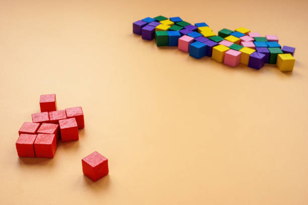 istock Affinity bias concept. Red cubes lie separately from other colors. 1446638847