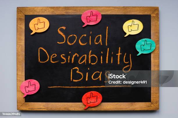 Small Blackboard With An Inscription Social Desirability Bias Stock Photo - Download Image Now