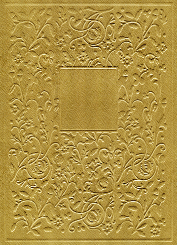 Gold colored paper with floral pattern background.