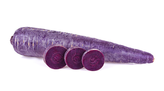 purple carrots isolated on white background