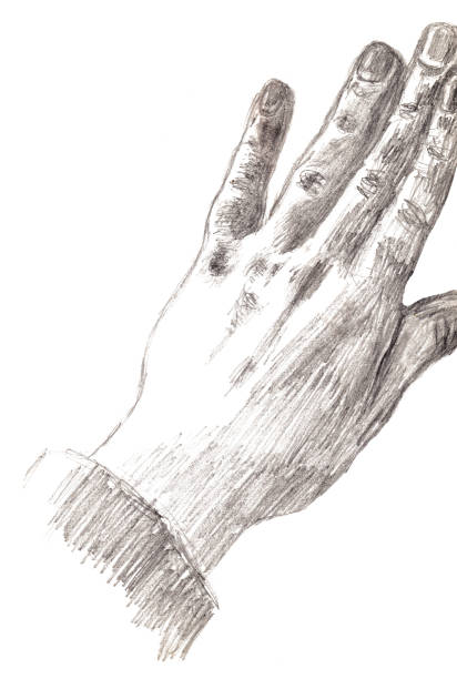 istock Hand drawn illustration woman hand monochrome. Pencil drawing. 1446646800