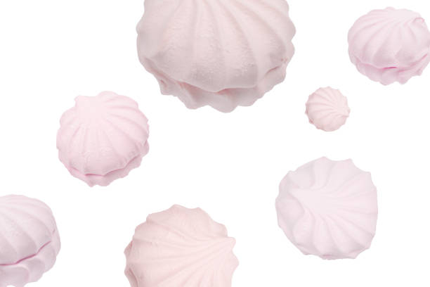 istock Rose marshmallow isolated on white. Zephyr. 1446650480