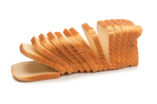istock Delicious bread slices isolated on a white background, top view. 1446650514