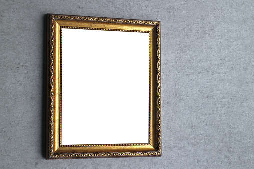 A gold ornate style picture frame with room for your image.