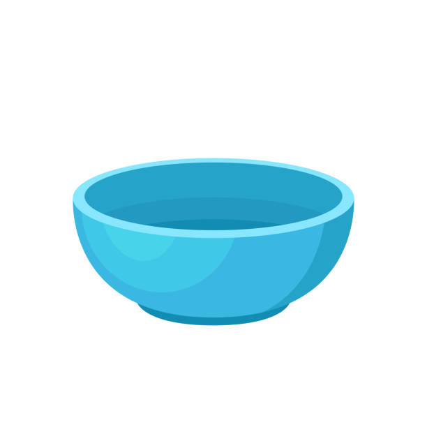 ilustrações de stock, clip art, desenhos animados e ícones de blue bowl. bowl on white background. bowl vector. - plate plastic blue white background