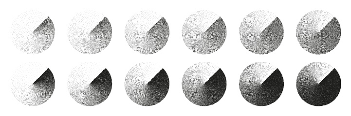 Round Shaped Dotted Objects Stipple Elements Fading Gradient Stippling ...