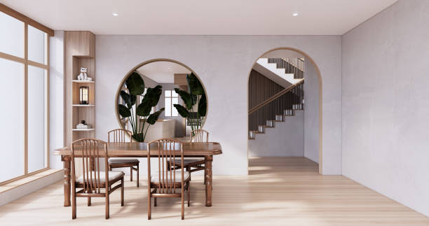istock Mock up Kitchen room japanese style,white wall mock up. 1446669891
