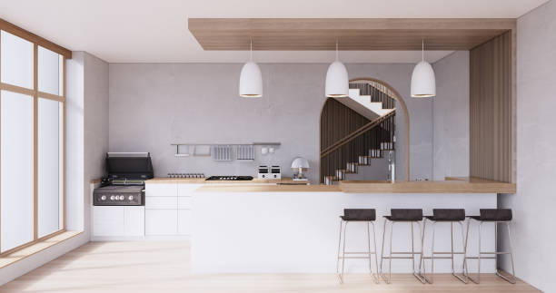 istock Mock up Kitchen room japanese style,white wall mock up. 1446669896