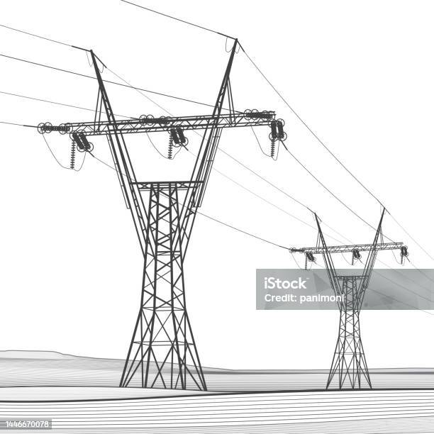 Electric Power Line Design Examples High Voltage Transmission Systems Electric Pole Power Lines A Network ...