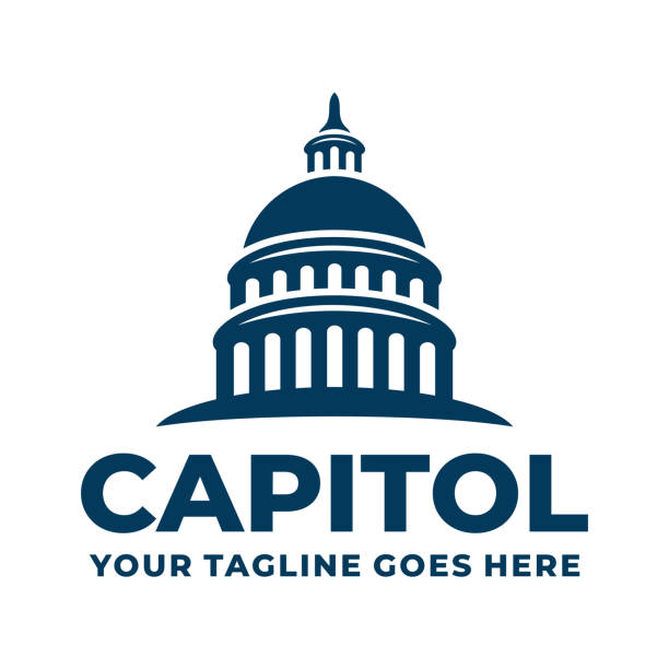 Capitol building logo design vector Capitol building logo design vector senate stock illustrations