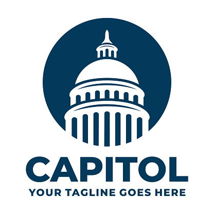 Capitol building logo design vector