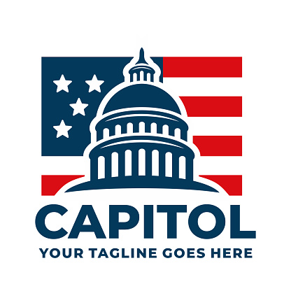 Capitol building logo design vector