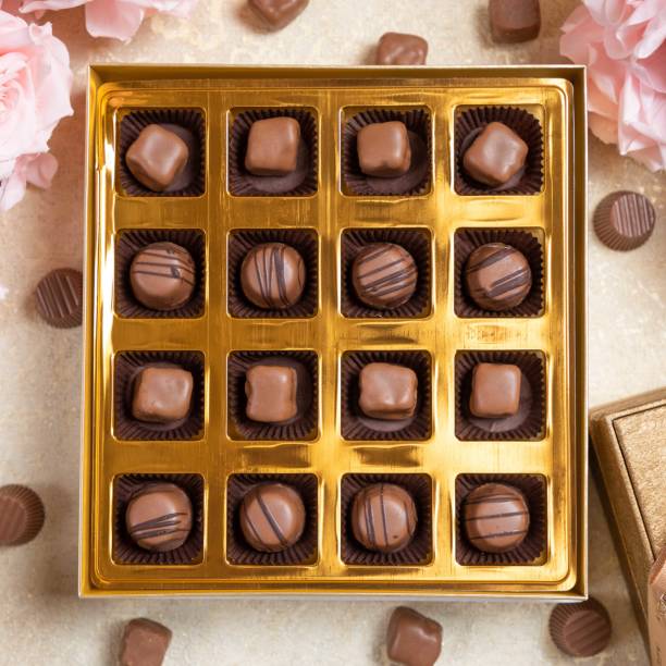 istock Box of chocolate close up 1446674554