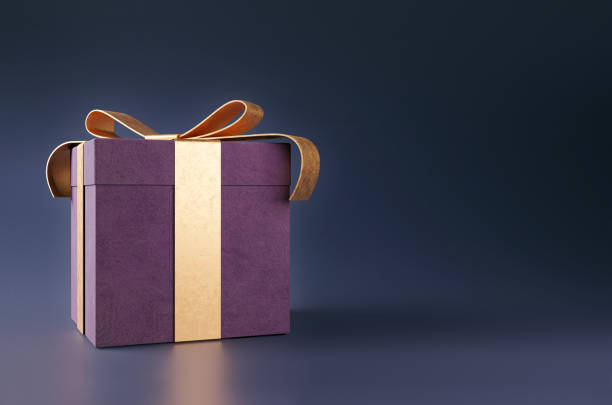 christmas gift with ribbon, white background