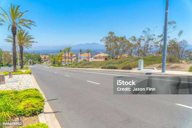 Downhill Road Near The Residential Area At Laguna Niguel In California Stock Photo - Download Image Now