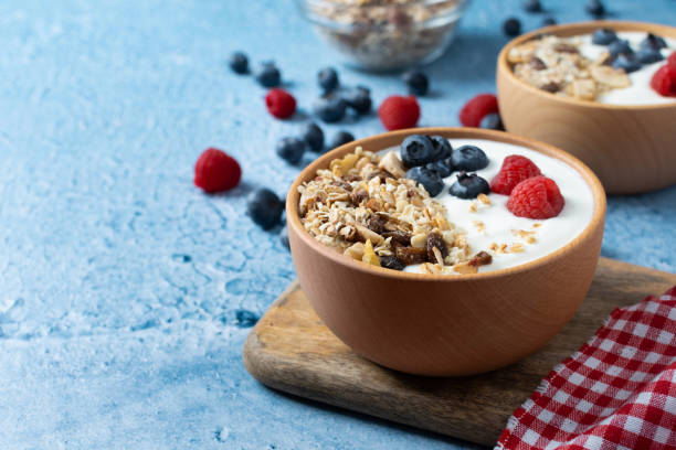 istock Yogurt with fruit and muesli for breakfast 1446678988