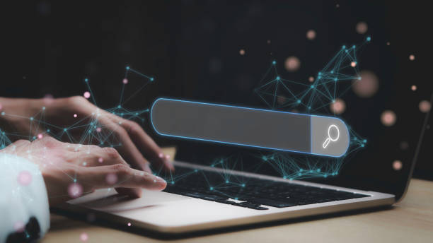istock Businessman are touching the virtual screen on search engine optimization for find data on networking, SEO, Searching Browsing Internet Data Information Networking Concept. 1446684684