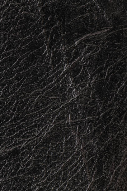 istock Black artificial or synthetic leather background with neat texture and copy space 1446686005