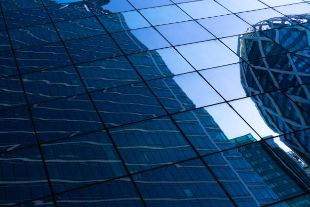 istock Reflections in the windows of the skyscrapers. 1446688625