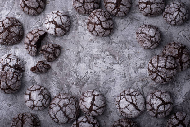 istock Chocolate crinkle cookies with cracked 1446697001