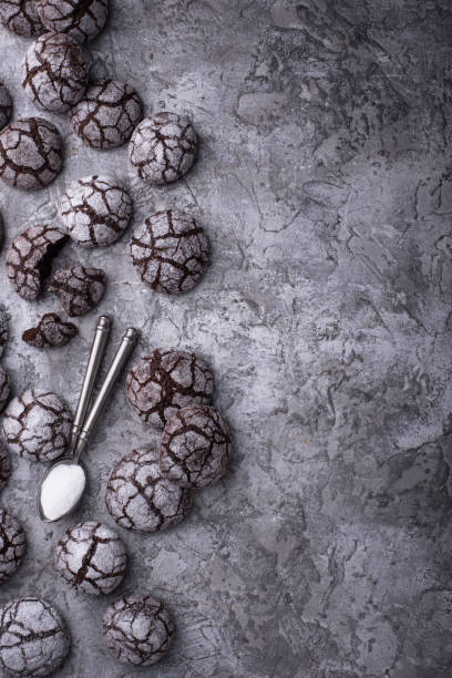istock Chocolate crinkle cookies with cracked 1446697009
