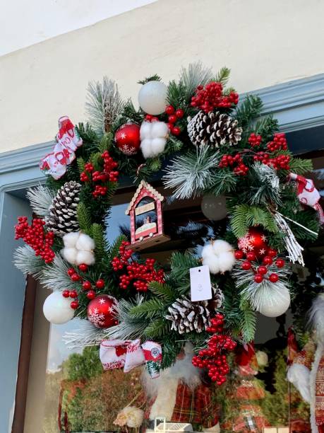 istock christmas wreath on the door 1446699170