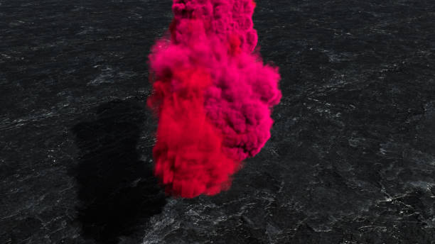 istock Red pink magenta cloud on a dark background. 3d illustration, 3d render. 1446699724