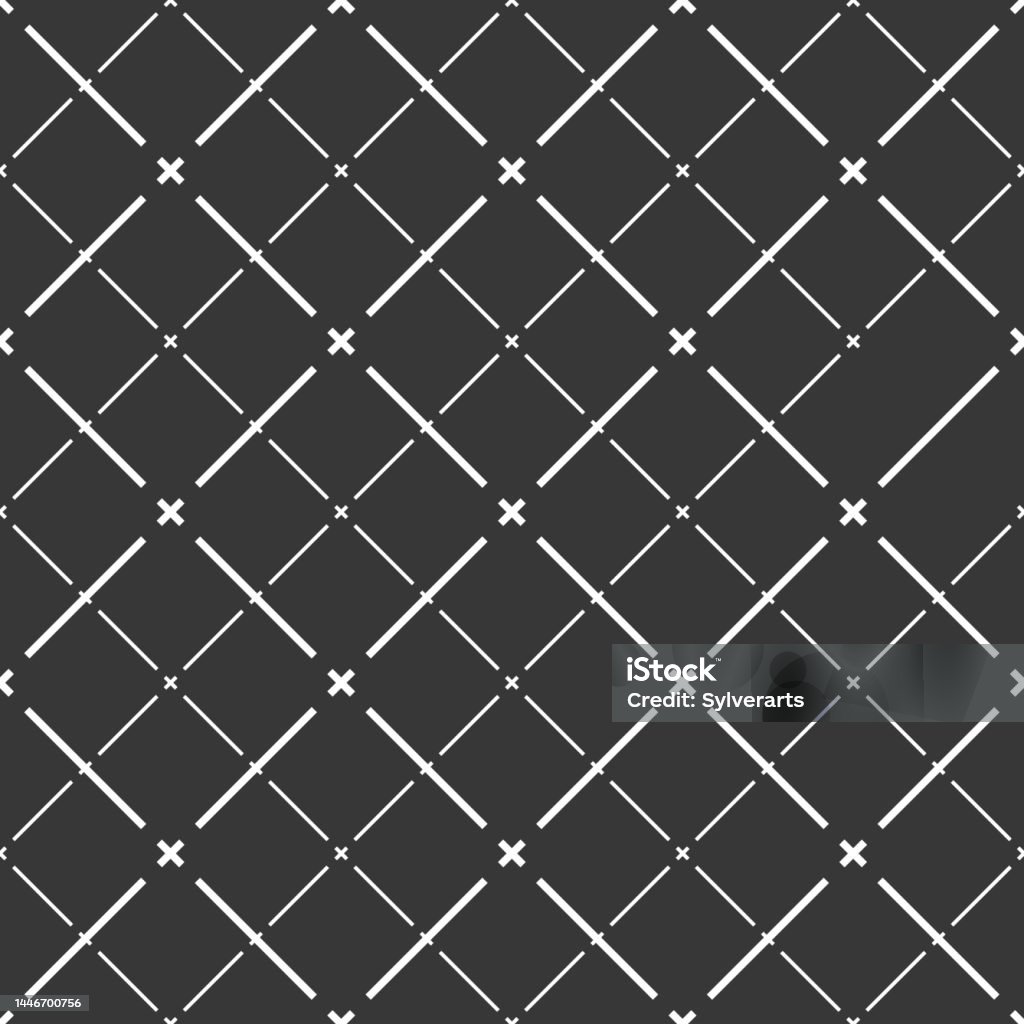 Seamless Crossed Lines Geometric Pattern Abstract Minimal Vector ...