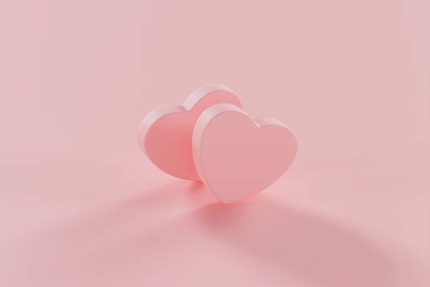 istock Valentine pink heart shape background, 3d rendering 1446704055