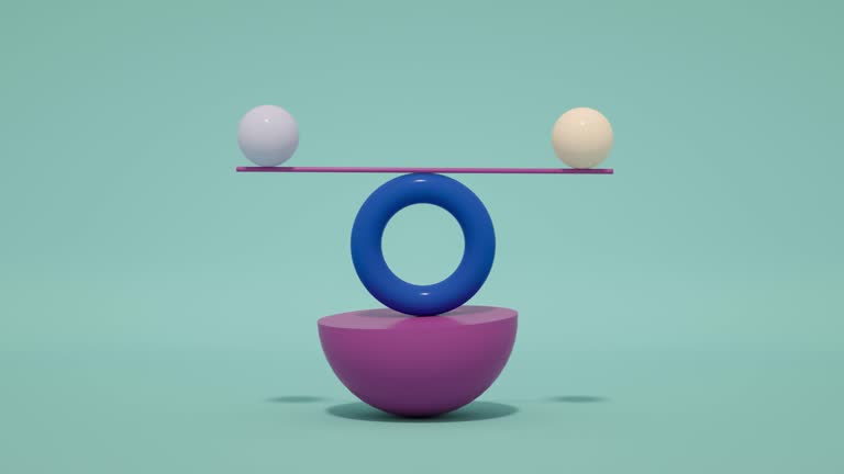 Balancing Geometric Shapes Abstract Animation