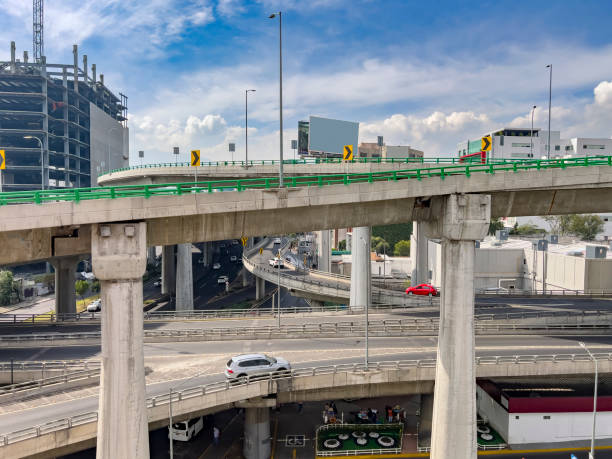 Elevated urban highway in Mexico City stock photo