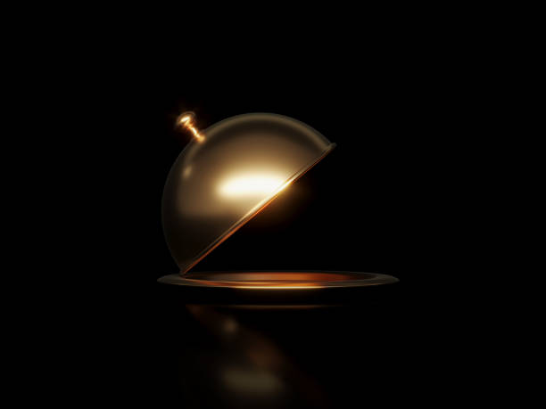 istock Gold Platter Sitting On Black Background 1446707510