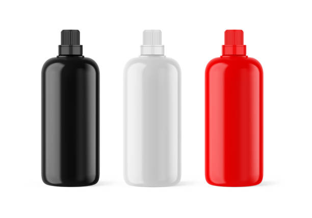 istock Blank cosmetic plastic bottle with screw cap mockup template, 3d render illustration 1446709039