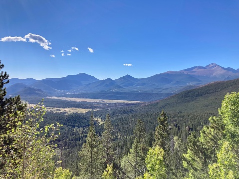Scenic view inside Rocky Mountain National Park in Colorado
