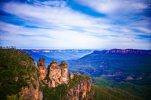 The Three Sisters rock formation in Jamison Valley, Australia