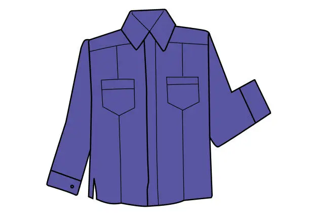 Vector illustration of Blue dress shirt