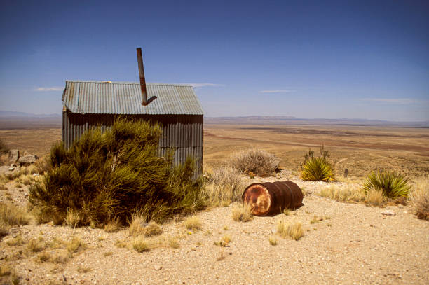 Deserted Cabin in the Desert stock photo