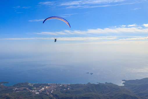 Rio, Brazil - january 06, 2015: Tourists take a hang gliding flight at Pedra Bonita on another summer day in the city