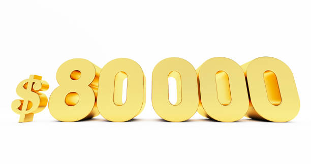 istock golden eighty thousand dollars isolated on white background 1446719148