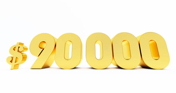 istock golden ninety thousand dollars isolated on white background 1446719150