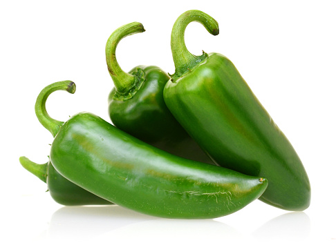 jalapeno peppers isolated on white background