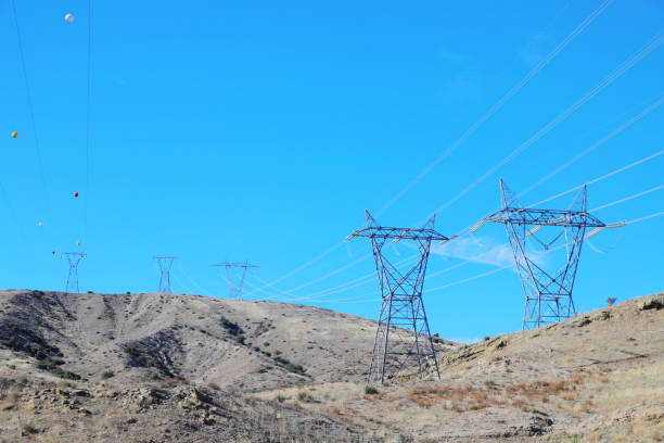 Complicated Transmission tower over the Mountains.