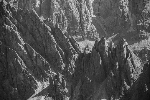 Detail on Dolomites in the Val Gardena area