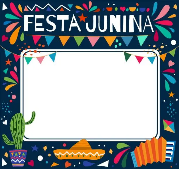 Vector illustration of Junina text box