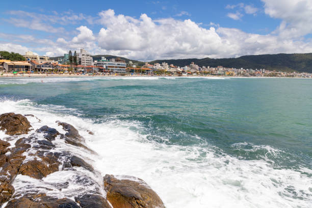 Waves in the rocks in Bombas beach